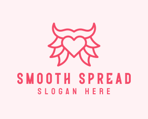 Pink Bull Heart  logo design