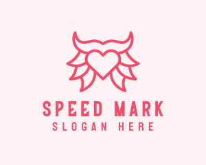 Pink Bull Heart  logo design