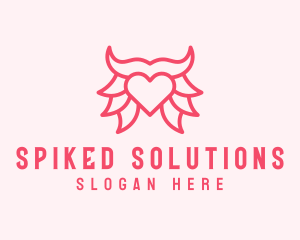 Pink Bull Heart  logo design