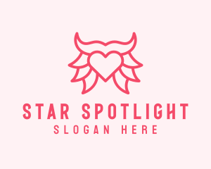 Pink Bull Heart  logo design