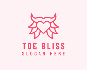 Pink Bull Heart  logo design