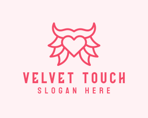 Pink Bull Heart  logo design