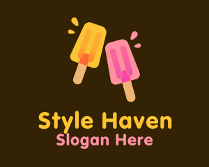 Juicy Popsicle Dessert  Logo