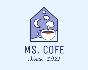 Evening - Night Coffee Cafe logo design