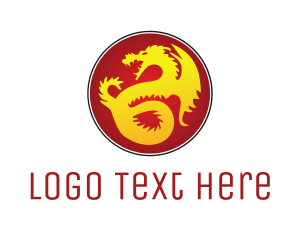 Mythology Golden Dragon Logo