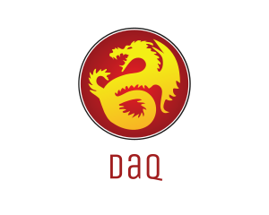 Asian - Mythology Golden Dragon logo design