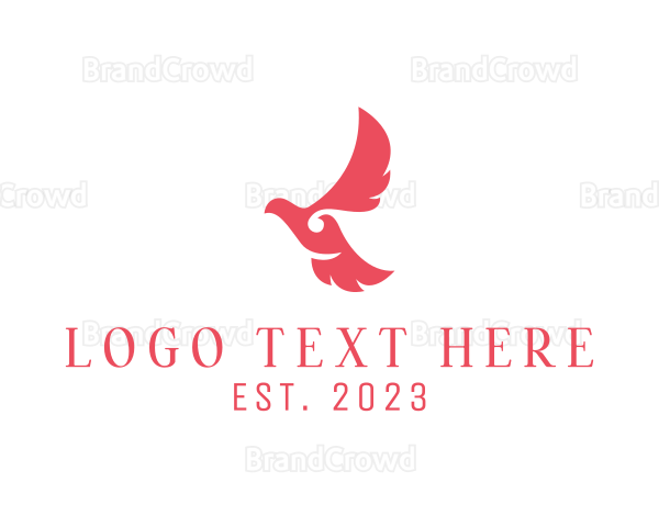 Feminine Dove Flying Logo