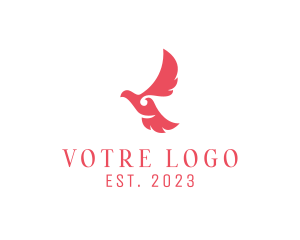 Bird - Feminine Dove Flying logo design