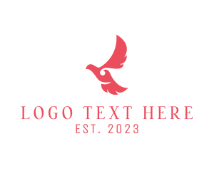 Wild Animal - Feminine Dove Flying logo design