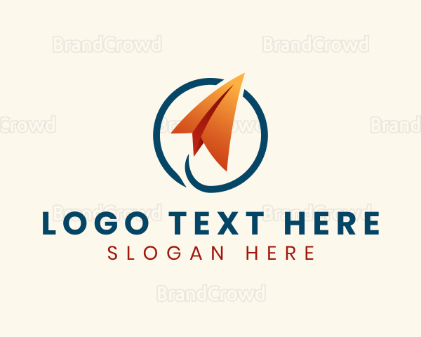 Paper Plane Logistics Courier Logo