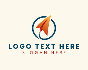 Tourism - Paper Plane Logistics Courier logo design