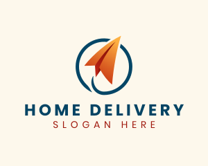 Paper Plane Logistics Courier logo design