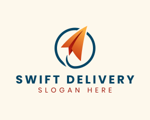 Paper Plane Logistics Courier logo design