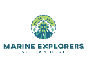 Mountain Exploration Compass logo design