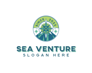 Boating - Mountain Exploration Compass logo design