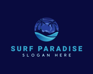 Night Surf Beach logo design
