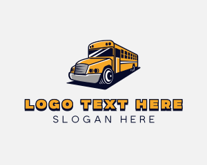Toy Train - School Bus Vehicle logo design