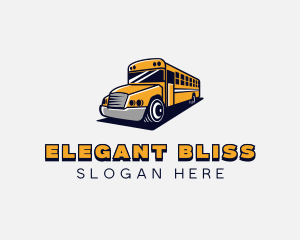 Road Trip - School Bus Vehicle logo design