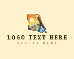 Geography - Louisiana Pelican Bird logo design