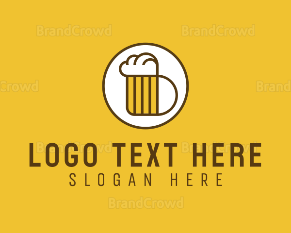 Beer Mug Letter B Logo
