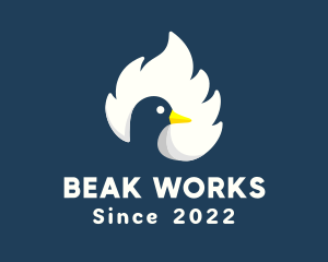 Feather Duck Beak logo design