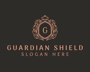 Shield Wreath Crown logo design