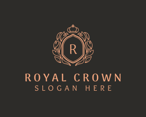 Shield Wreath Crown logo design