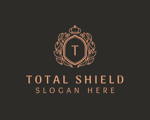 Shield Wreath Crown logo design