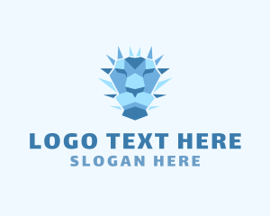 Zoo - Geometric Ice Lion logo design