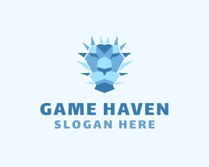 Gaming - Geometric Ice Lion logo design