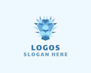 Character - Geometric Ice Lion logo design