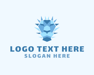 Modern - Geometric Ice Lion logo design