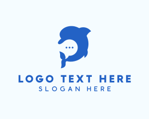 Talk - Messenger Dolphin Chat logo design