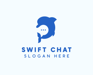 Messenger Dolphin Chat logo design