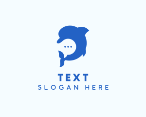 Messenger Dolphin Chat logo design