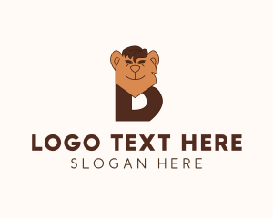 Children - Toy Bear Letter B logo design