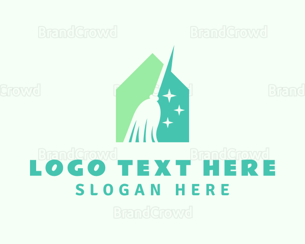 Green Broomstick Cleaning Logo