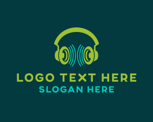 Streaming Platform - Audio Music Headphones logo design