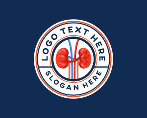 Emblem - Kidney Organ Anatomy logo design