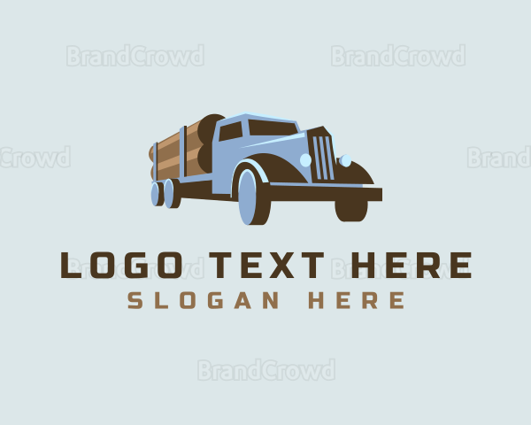 Logging Truck Wood Logo