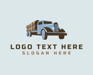 Wood - Logging Truck Wood logo design