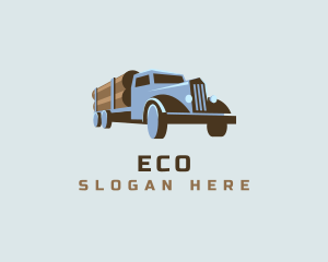 Haulage - Logging Truck Wood logo design