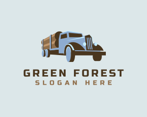 Logging Truck Wood logo design