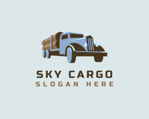 Logging Truck Wood logo design