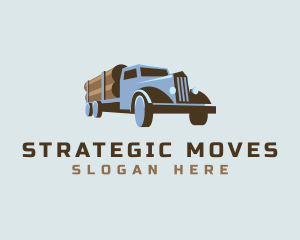 Logging Truck Wood logo design