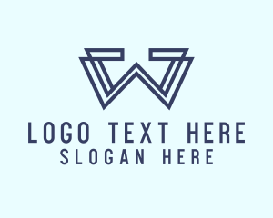 Technology - Business Letter W Monoline logo design