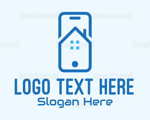 Blue Mobile Phone Home App Logo
