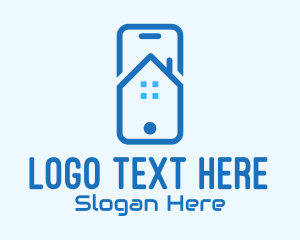 Residential - Blue Mobile Phone Home App logo design
