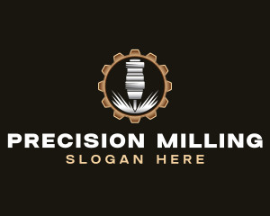 Milling - Industrial Milling Machine logo design
