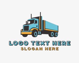 Freight - Logistics Trailer Truck Transportation logo design